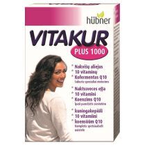Vitakur Plus 1000  (Uztura bagātinātājs sievietēm ar vitamīniem un naktssveces eļļu)